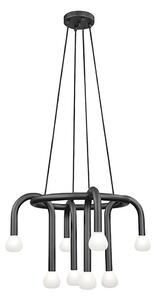 Závesný luster DELORI na lanku 8xG9/28W/230V, čierny