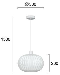 Luster na lanku CARSON 1xE27/40W/230V biely