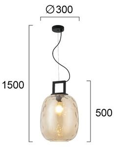 Závesný luster LUCY na lanku 1xE27/40W/230V dymovo-béžový