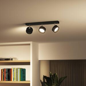 Philips Bracia LED stropné bodové svetlo 3-plameňové, čierny, Čierna, Obývacia izba / jedáleň, Hliník, Moderný, Stropné svetlo