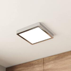 LED stropné svietidlo Fueva 5 IP44 3000K chróm 21x21cm