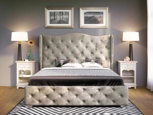 - Luxusná manželská posteľ BOLONIA - svetlosivá ROZMER: Pre matrac 140 x 200 cm