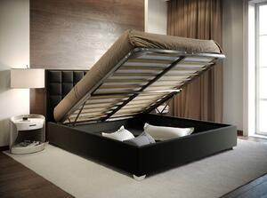 - Manželská čalúnená posteľ MONZA - čierna ROZMER: Pre matrac 160 x 200 cm