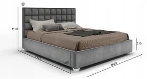 - Manželská čalúnená posteľ MONZA - čierna ROZMER: Pre matrac 160 x 200 cm