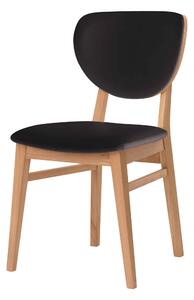 Drevená stolička Barcelona čierna koženka