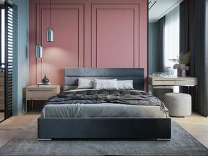 - Luxusná posteľ BARI - tmavosivá ROZMER: Pre matrac 140 x 200 cm