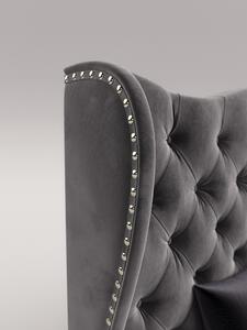 - Luxusná manželská posteľ BOLONIA FARBA: sivá, ROZMER: Pre matrac 140 x 200 cm