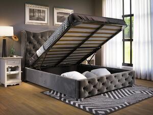 - Luxusná manželská posteľ BOLONIA FARBA: čierna, ROZMER: Pre matrac 140 x 200 cm