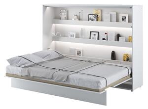 Sklápacia posteľ BC-04 140x200 Bed-Concept, Farby: biela + biely lesk, LED svetlo s USB: jedno LED svetlo s USB, Vnútorné osvetlenie pod policami: s osvetlením políc Mirjan24 5902928151091