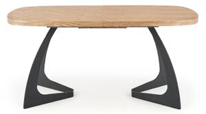 Rozkladací jedálenský stôl ZELDON, 160-200x75x90, dub/čierna