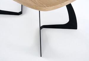 Rozkladací jedálenský stôl ZELDON, 160-200x75x90, dub/čierna