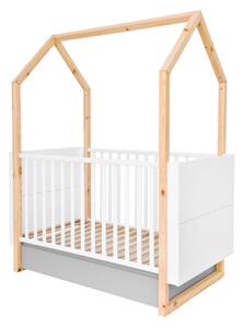 - Detská posteľ v tvare domčeka PINETTE so šuflíkom - 70x140