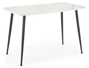 Jedálenský stôl MARCO, 120x74x70, biely mramor/čierna