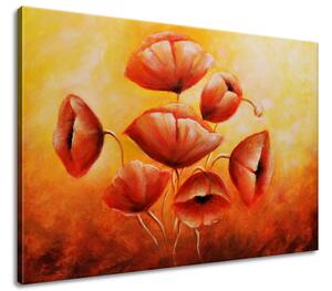 Ručne maľovaný obraz Červené maky Rozmery: 100 x 70 cm