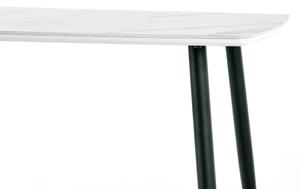 Jedálenský stôl GEOX, 120x74x70, biely mramor/čierna
