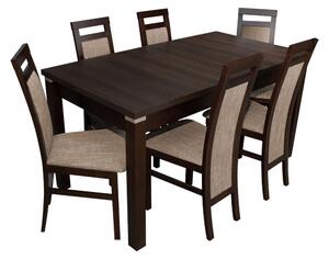 Stôl a stoličky pre 6 osôb - RK025, Morenie: dub sonoma, Dostupné poťahy: Casablanca 2308 Mirjan24 5902928430172
