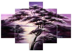 Ručne maľovaný obraz Strom snov - 5 dielny Rozmery: 100 x 70 cm