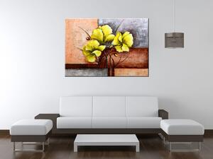 Ručne maľovaný obraz Nádherný žltý Vlčí mak Rozmery: 100 x 70 cm