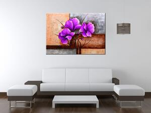 Ručne maľovaný obraz Nádherný fialový Vlčí mak Rozmery: 120 x 80 cm