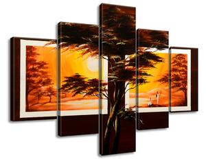 Ručne maľovaný obraz Úspešný lov - 5 dielny Rozmery: 100 x 70 cm