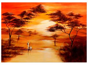 Ručne maľovaný obraz Nádherná Afrika Rozmery: 120 x 80 cm