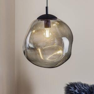 Sklenené závesné svietidlo Sol, Ø 35 cm, čierna/dymovo sivá, Jasné / priehľadné, Obývacia izba / jedáleň, Sklo, Moderný, Závesné svietidlo