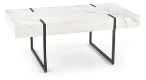 Konferenčný stolík BLANCA, 110x60x43, biely mramor/čierna