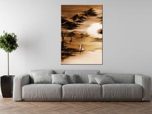 Ručne maľovaný obraz Africký západ slnka Rozmery: 120 x 80 cm