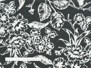 Biante Dekoračná obliečka na vankúš PML-105 Biele kvety na čiernom 30 x 50 cm