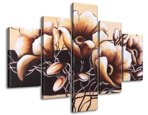 Ručne maľovaný obraz Dôstojné maky - 5 dielny Rozmery: 100 x 70 cm