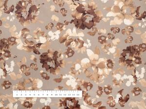 Biante Zamatové prestieranie na stôl Tamara TMR-042 Hnedé kvety na sivobéžovom 30x40 cm