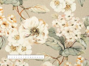 Biante Dekoračný oválny obrus PML-106 Maľované kvety na béžovom 50x100 cm