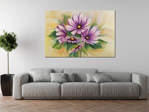 Ručne maľovaný obraz Kvety a zeleň Rozmery: 120 x 80 cm