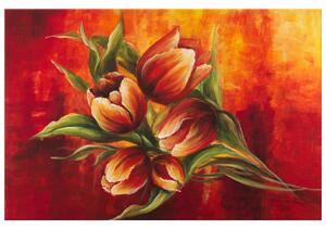 Ručne maľovaný obraz Abstraktné tulipány Rozmery: 120 x 80 cm