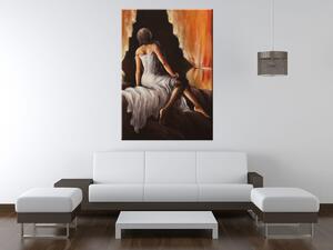 Ručne maľovaný obraz Pekné dievča Rozmery: 70 x 100 cm