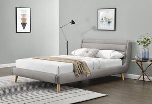 Čalúnená posteľ RUBIKON, 160x200, svetlý popol + rošt