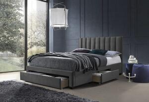 Čalúnená posteľ LAKOMOS, 160x200, tmavo zelená velvet