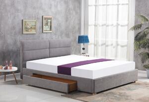 Čalúnená posteľ KAVALA, 160x200, svetlý popol
