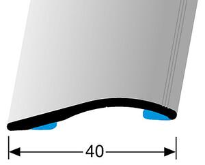 Prechodový profil 40 mm, oblý (samolepiaci) | nivelácia 0 - 18 mm | Küberit 248 SK Im. nerezu kart. F2G