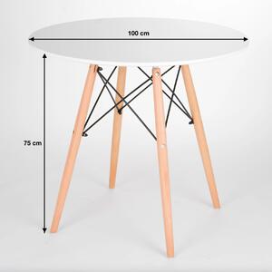 - Jedálenský stôl PORTI - Biely 100cm