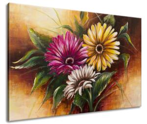 Ručne maľovaný obraz Nádherná kytica kvetov Rozmery: 100 x 70 cm