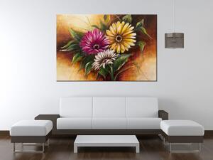 Ručne maľovaný obraz Nádherná kytica kvetov Rozmery: 100 x 70 cm
