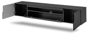 Závesná TV skrinka Loftia 200 cm - čierna