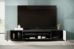 TV skrinka Loftia 200 cm - čierna/čierny mat