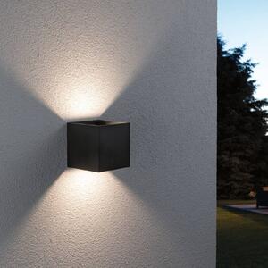 Paulmann LED vonkajšie nástenné svietidlo Cybo, RGBW, 10 cm, antracitová, Čierna, Hliník, Moderný, Nástenné svietidlo