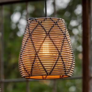 PR Home Lollo vonkajšie závesné svetlo, prírodný ratanový vzhľad, Ø 28 cm