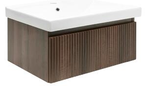 Kúpeľňová skrinka s umývadlom SAT Evolution 78x30x44,8 cm matný orech SATEVO80NAU1