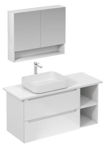 Kúpeľňová zostava s umývadlom vrátane umývadlovej batérie, vtoku a sifónu Naturel Stilla biela lesk KSETSTILLA003