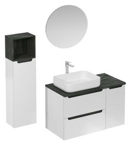 Kúpeľňová zostava s umývadlom vrátane umývadlovej batérie, vtoku a sifónu Naturel Stilla biela lesk KSETSTILLA018