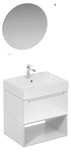 Kúpeľňová zostava s umývadlom vrátane umývadlovej batérie, vtoku a sifónu Naturel Stilla biela lesk KSETSTILLA012